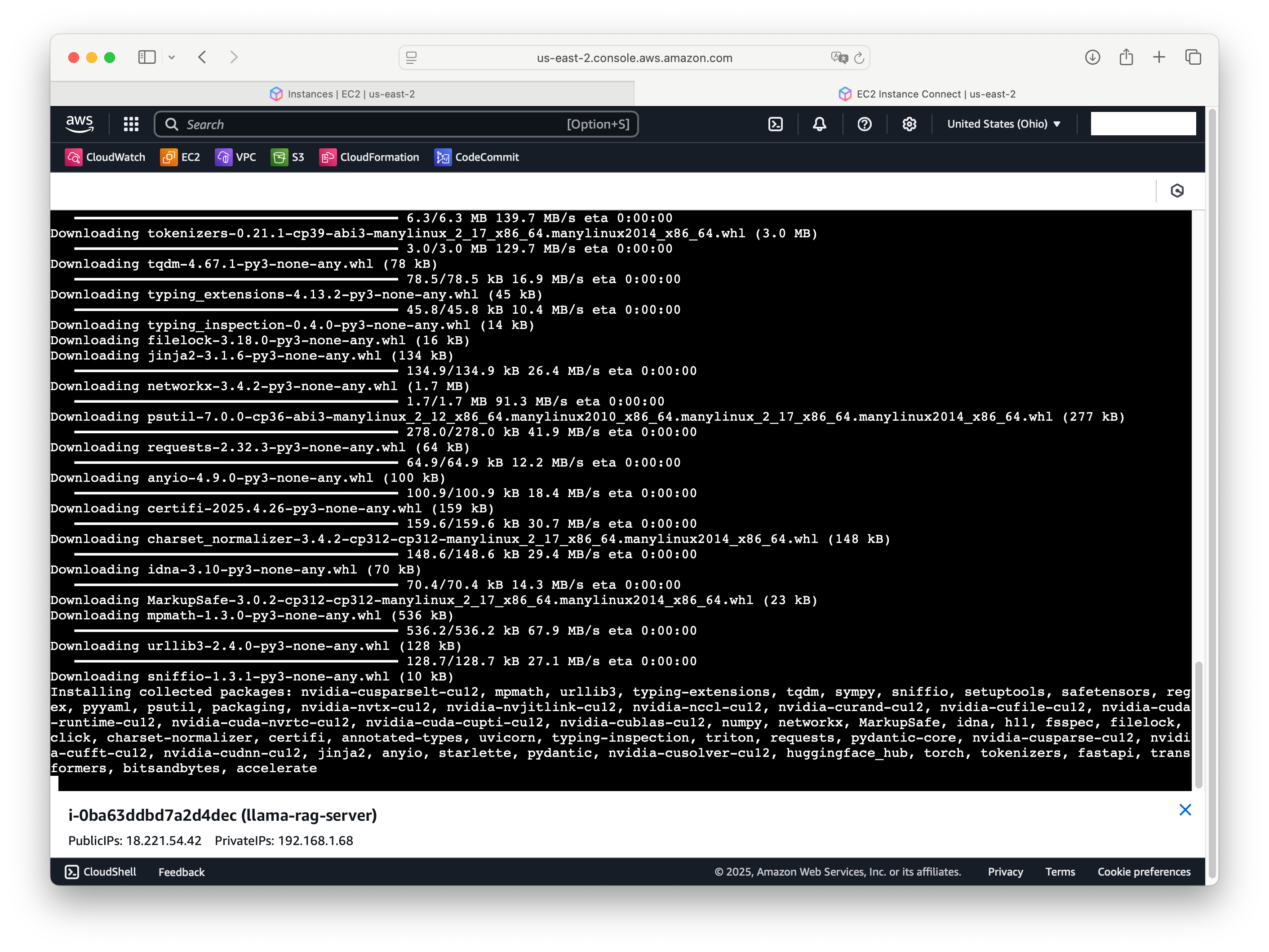 Monitoring the installation log at /var/log/user-data.log.